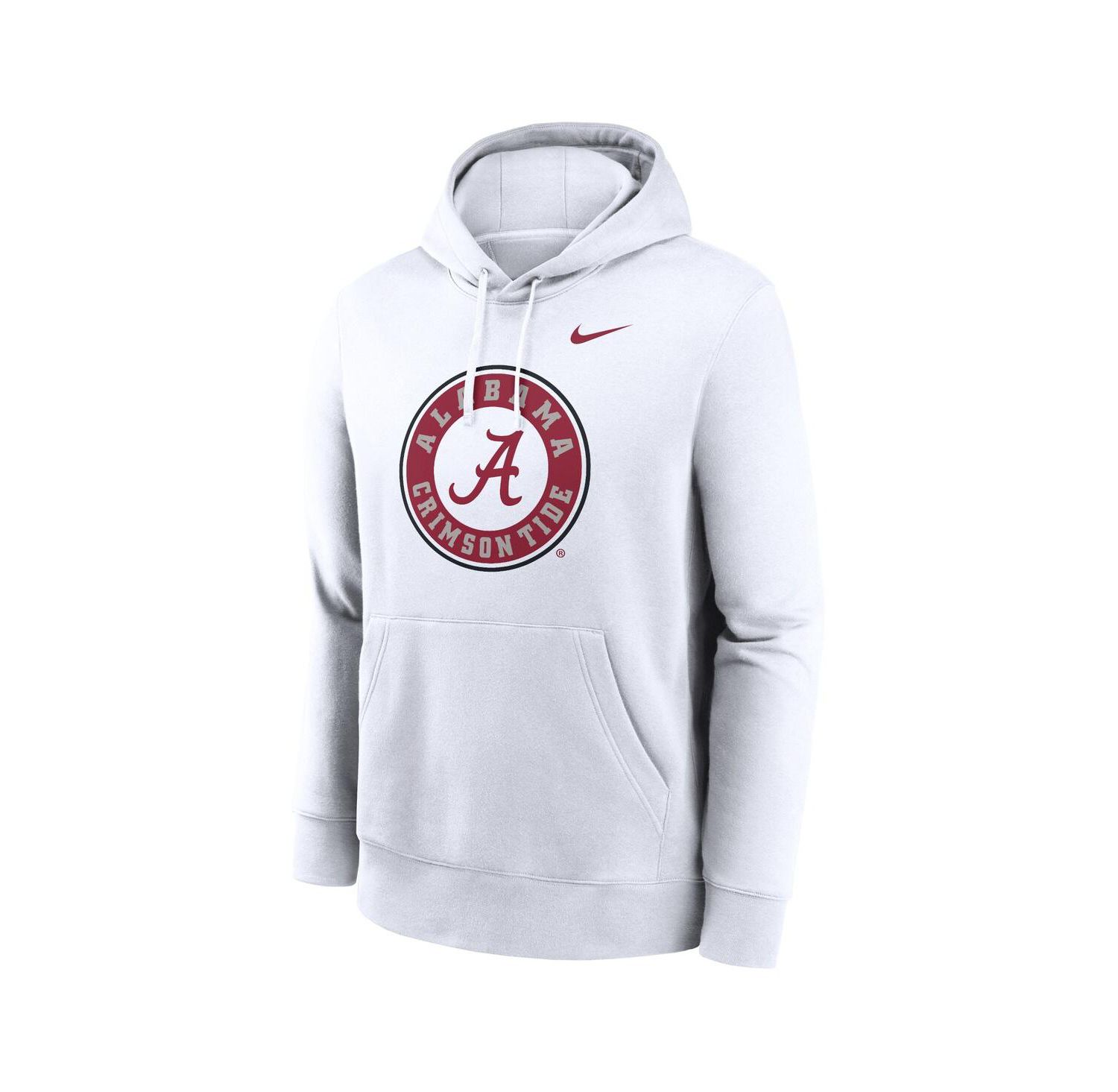 Men's White Alabama Crimson Tide Primetime Alternate Logo Club Fleece Pullover Hoodie