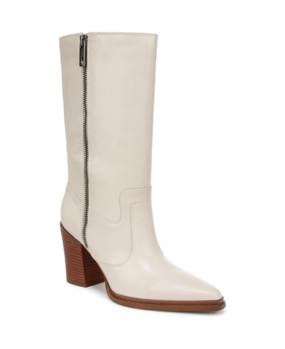 Franco Sarto Jaxon Pointed Toe Boot In Chalk White Leather