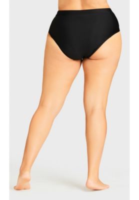 Plus Size Knit High Waist Swim Brief
