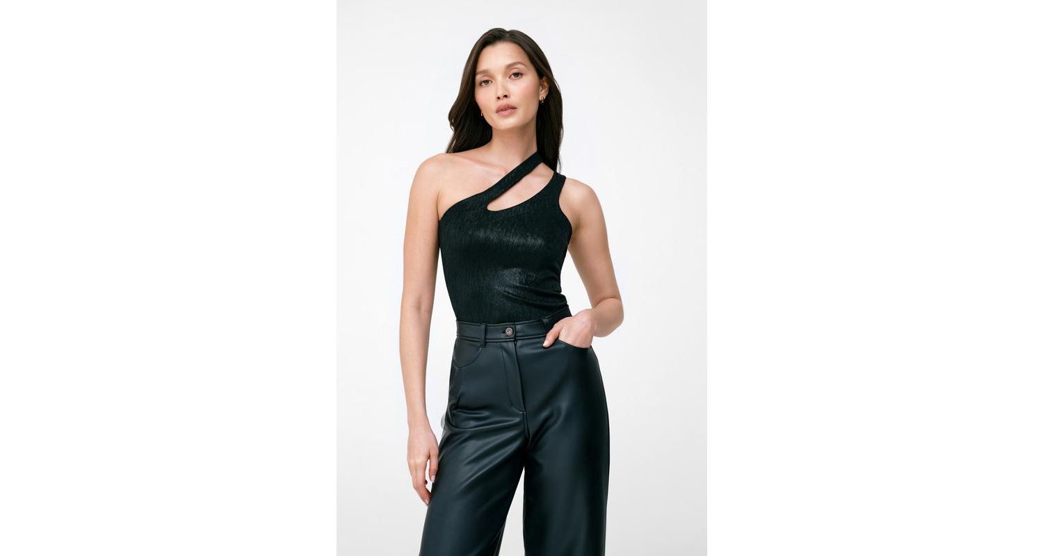 Women's Siren Metallic One-Shoulder Cutout Fitted Evening Top