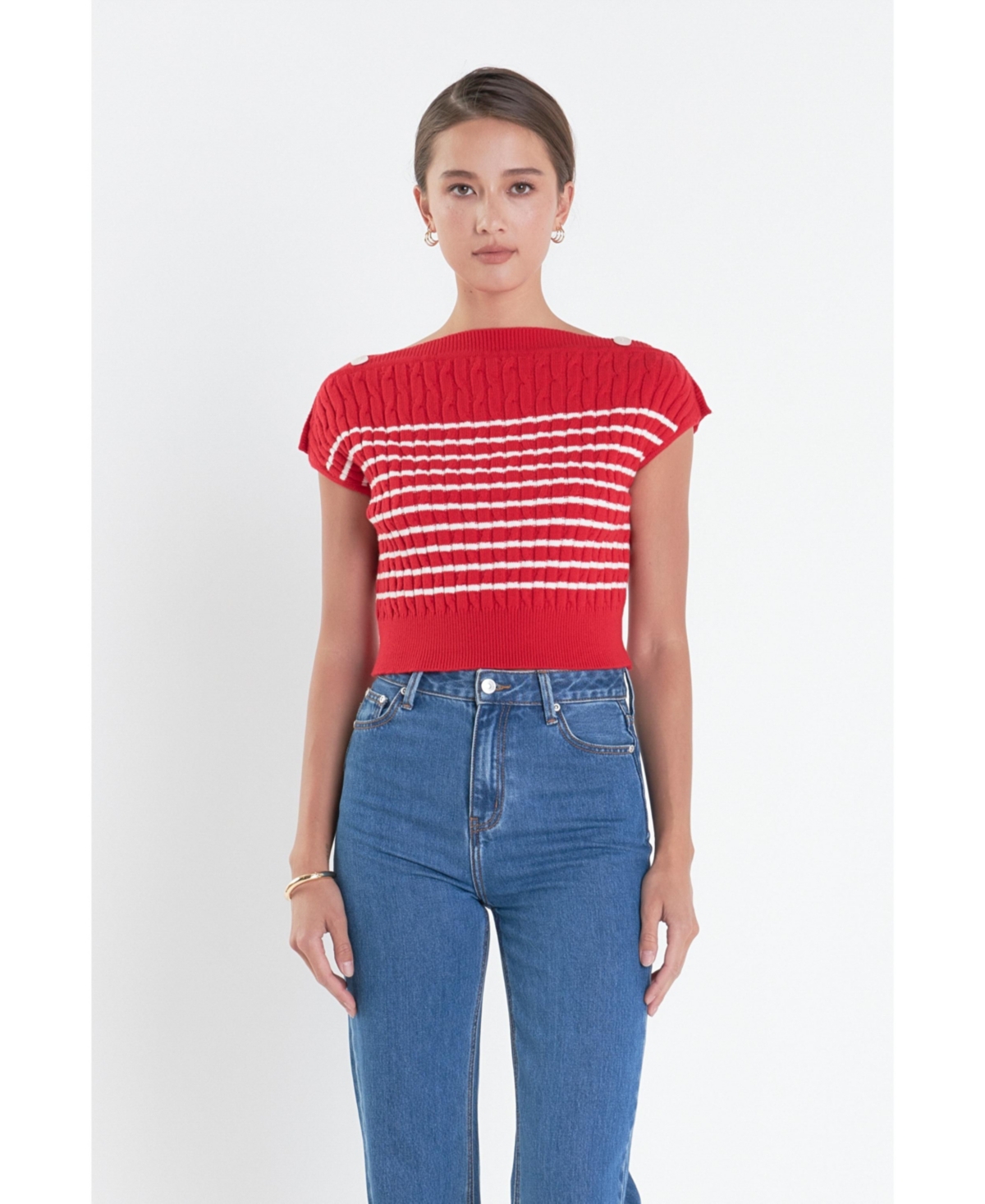 English Factory Women's Off Shoulder Top -white