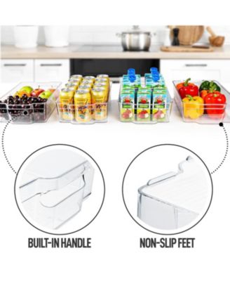 Clear Set of 4 Refrigerator Organizer Bins