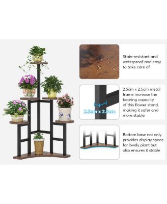 Corner Plant Stand Indoor, 6 Tiered Plant Shelf Flower Stand, Tall Multiple Potted Plant Holder Rack Planter Organizer