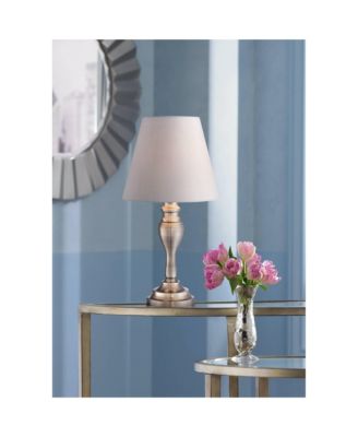 Thom Traditional Desk Lamp 19 1/4" High Brass Candlestick Touch On Off White Bell Shade for Bedroom Living Room Bedside Nightstand Office