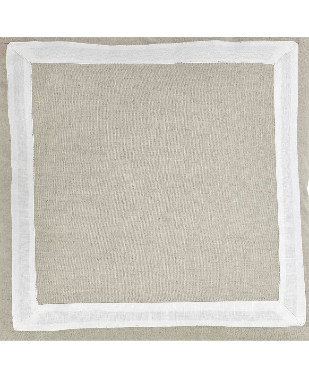 Ihi HomeLinen Cotton Pillow with White Border,White - Natural, white