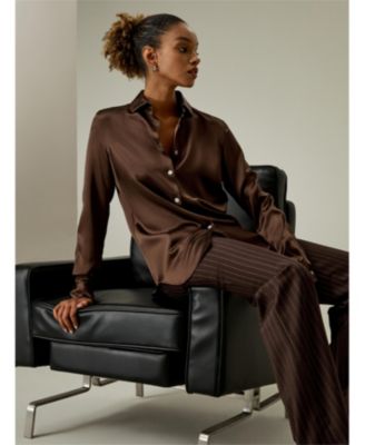 Women's Spread Collar Silk Shirt