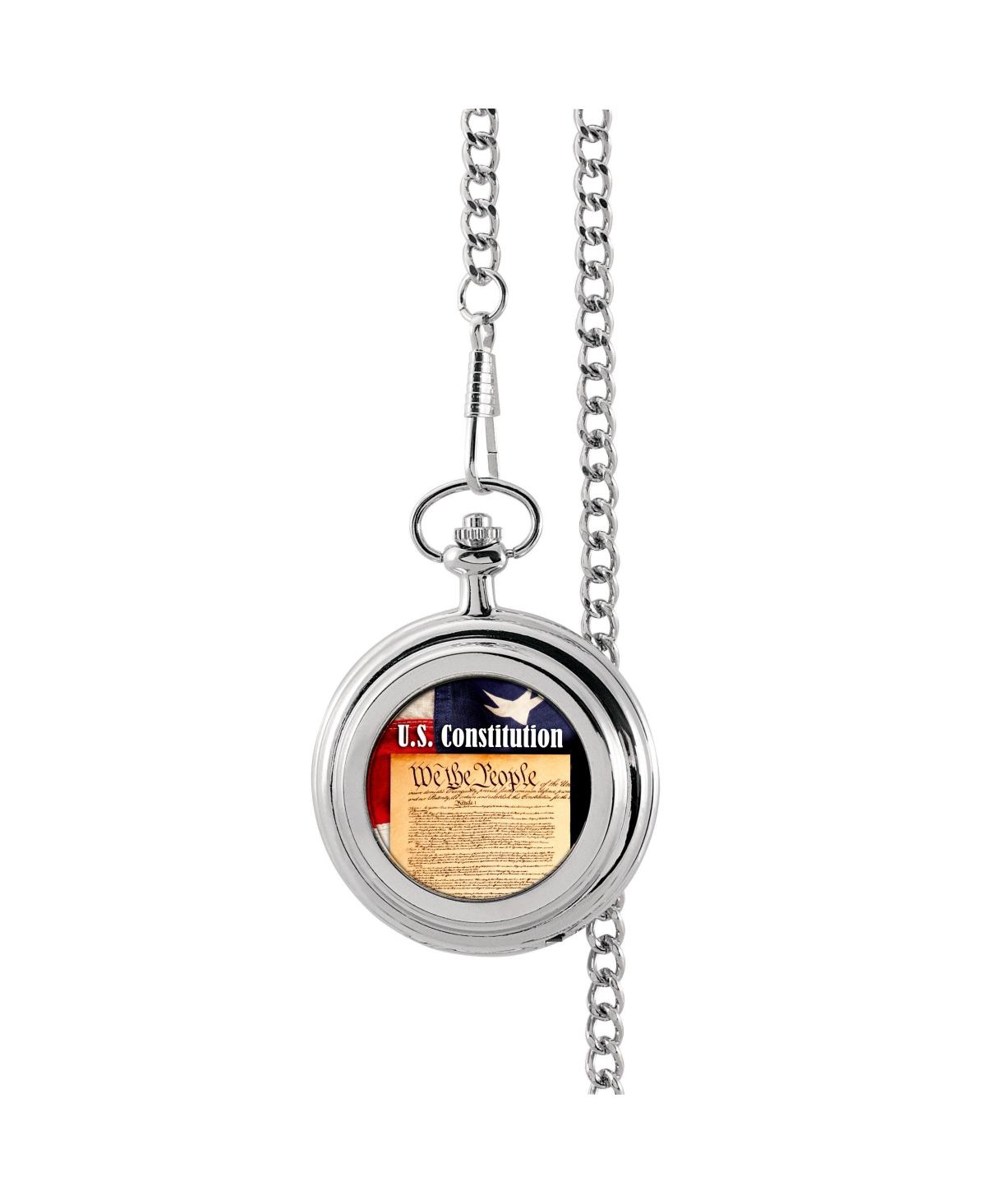 American Coin Treasures 16983 We The People Colorized Half Dollar Pocket Watch, Silver