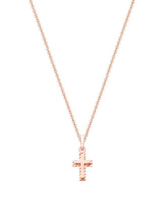 Kids 14K Gold Beautifully Beveled Cross Necklace