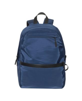 Mixed Material Double Front Zip Pocket Backpack