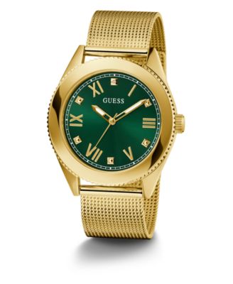 Men's Analog Gold Tone Mesh Watch, 44mm