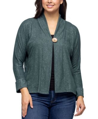 Women's Single Button Front Long Sleeve Cardigan