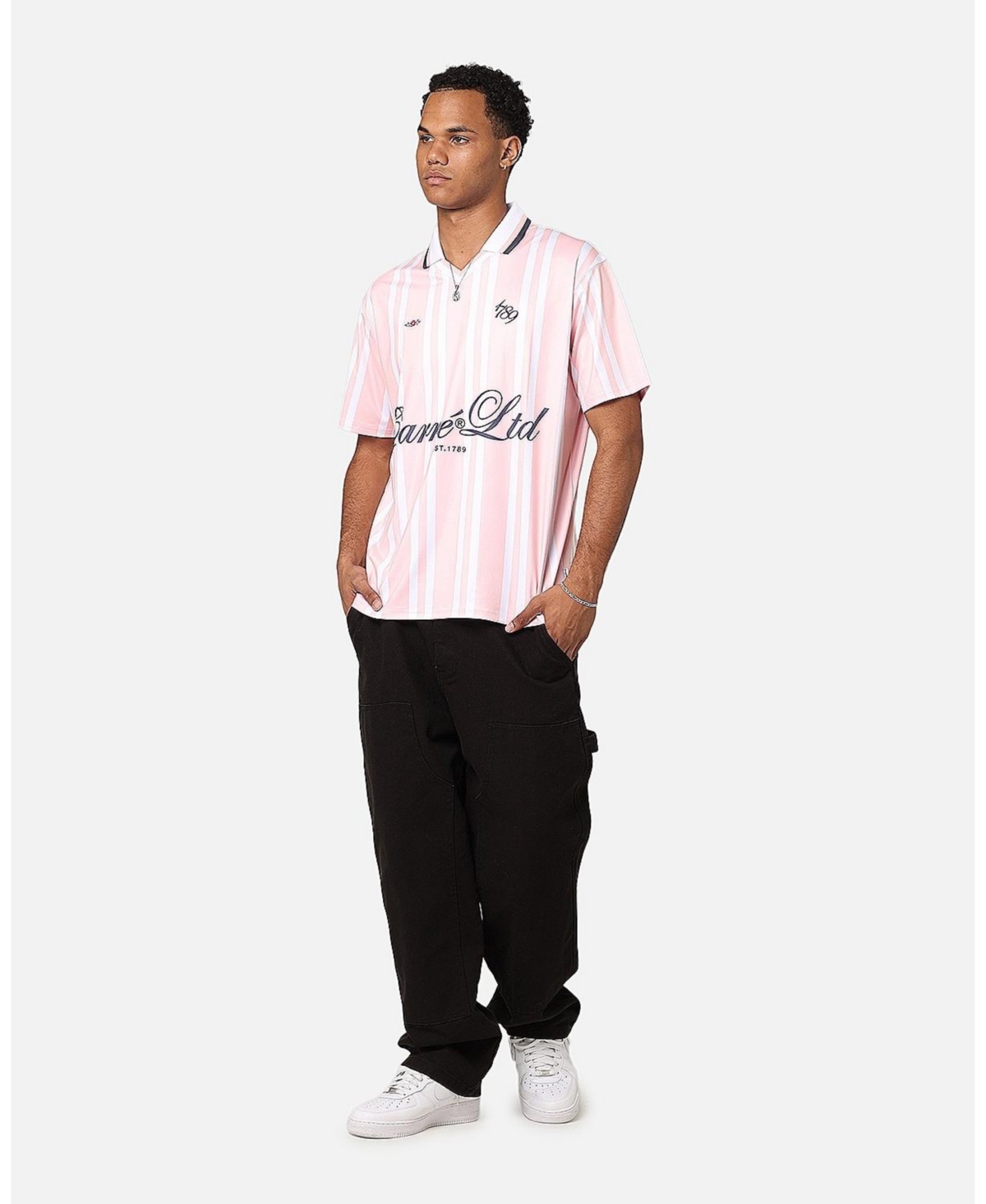 Carre Men's Le Form Football Jersey Polo -pink