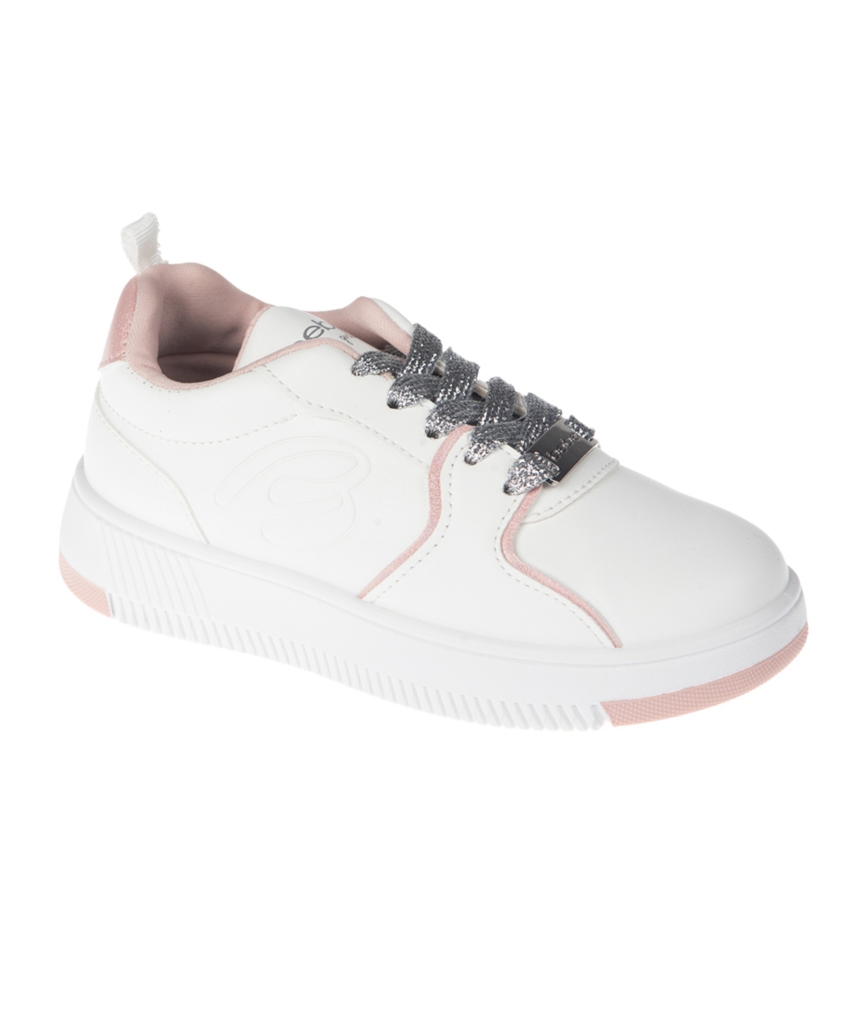 Bebe Little And Big Girls Court Low Top Emboss Script "b" Sneaker In Blush