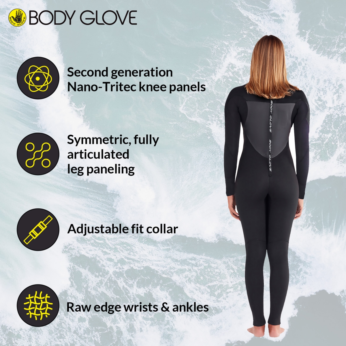 Body Glove Eos 4/3mm 7/8 Women's Fullsuit, Long Sleeve Full Body Wetsuit