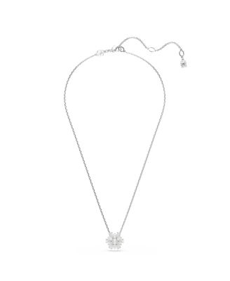 Snowflake White Rhodium Plated Idyllia Pendant Necklaces