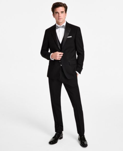 Мужские комплекты Calvin Klein Slim-Fit Wool-Blend Tuxedo Separates, цвет: Чёрный