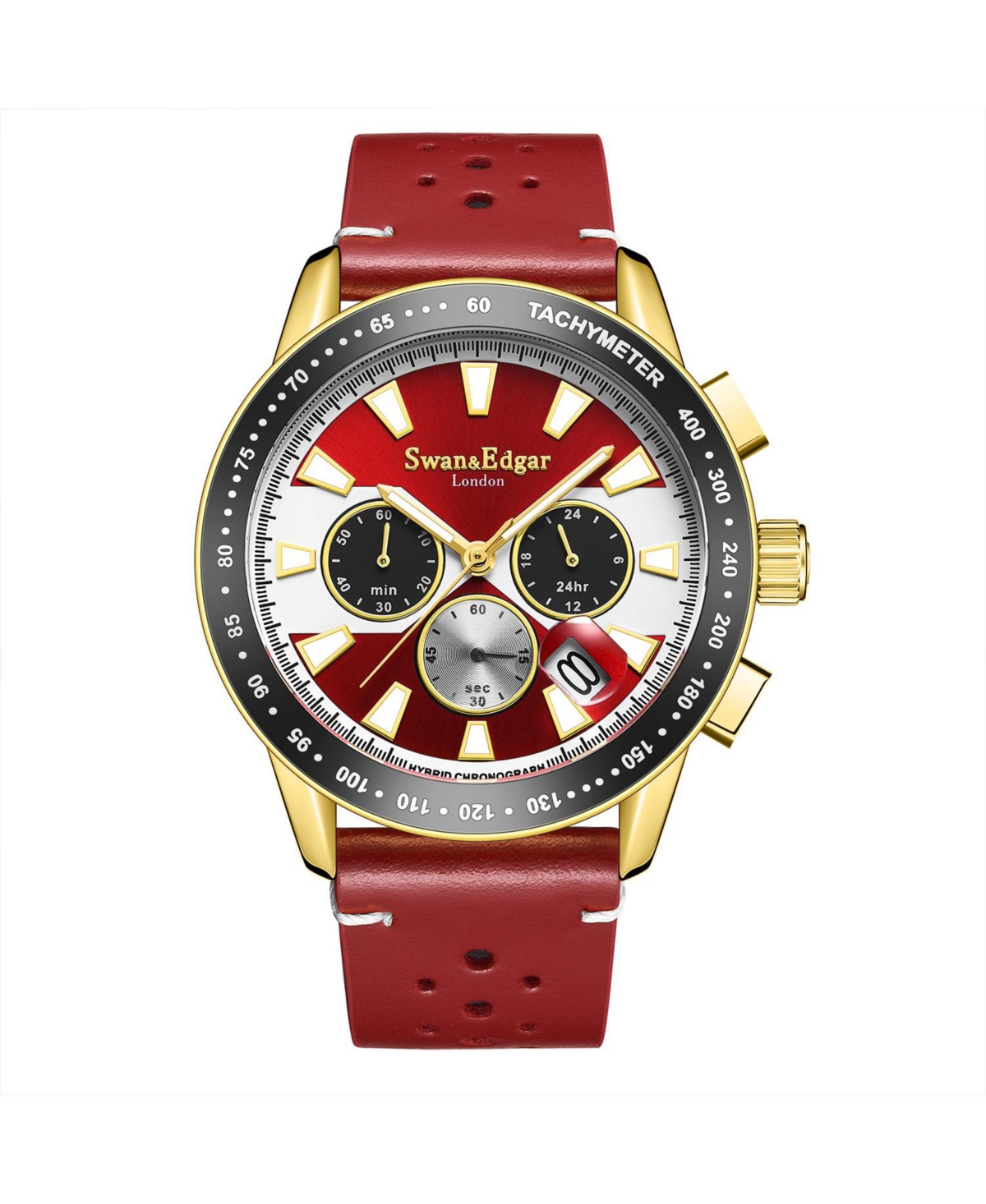 SE1782 Swan & Edgar Hand Assembled Mechanical Quartz Racer Gold - Gold