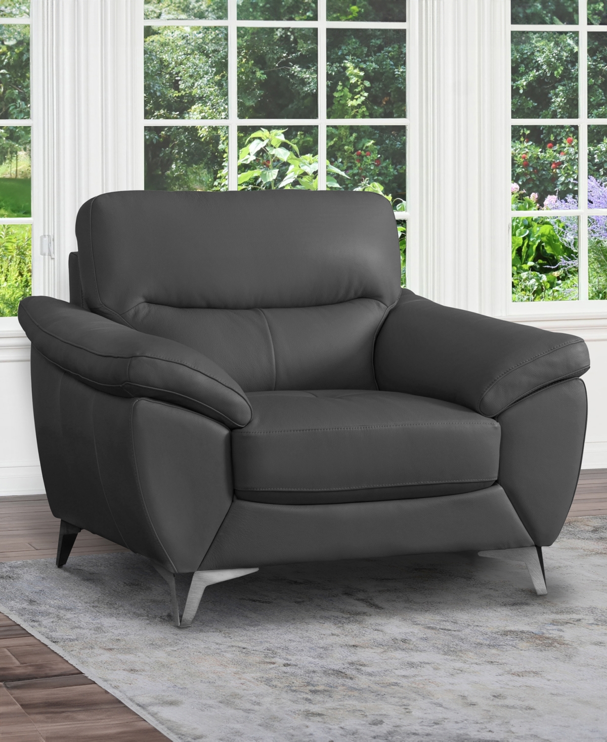 ABBYSON LIVING 44" TOP GRAIN LEATHER CHAIR 