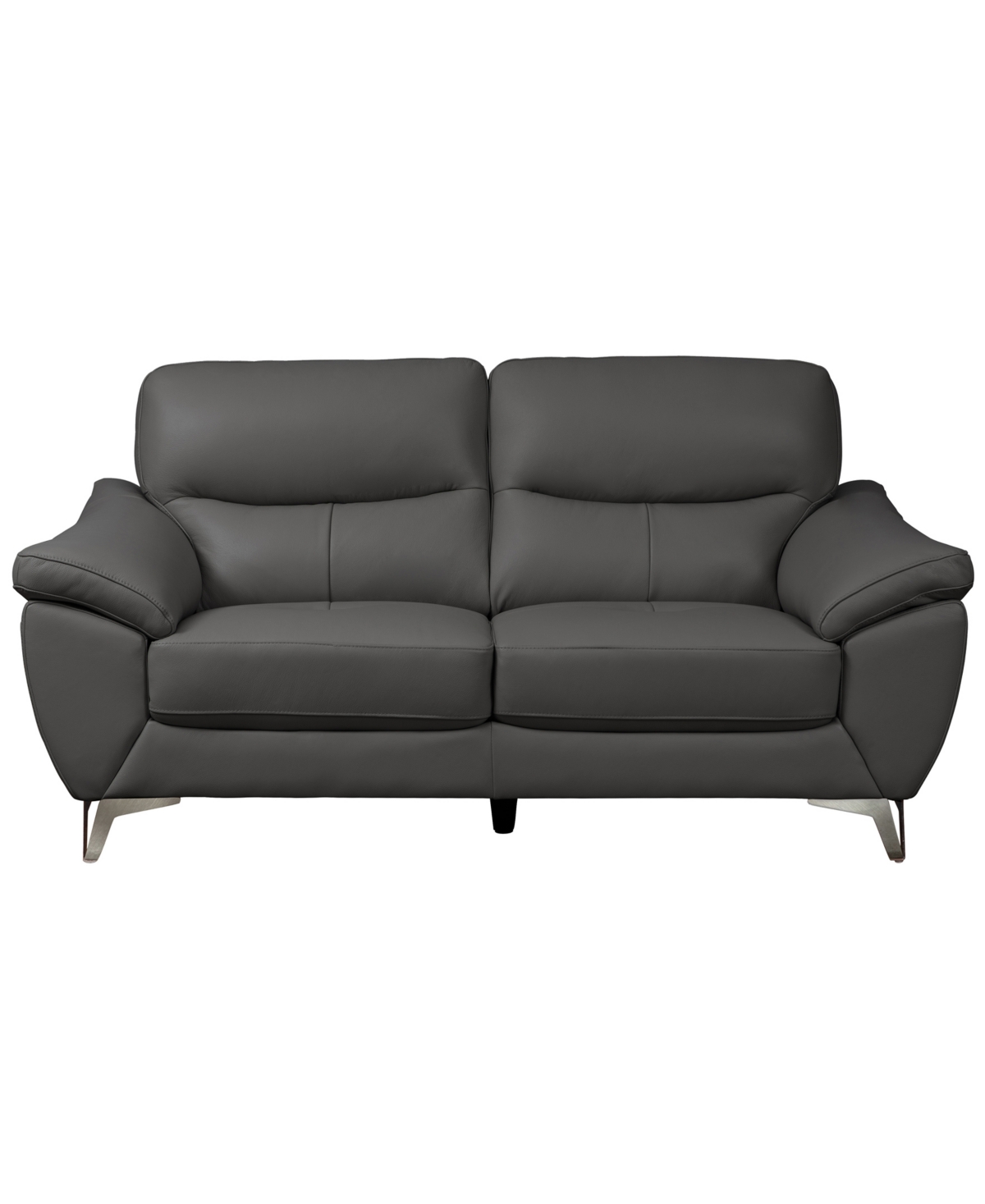 Abbyson Living 70" Top Grain Leather Loveseat In Dark Gray