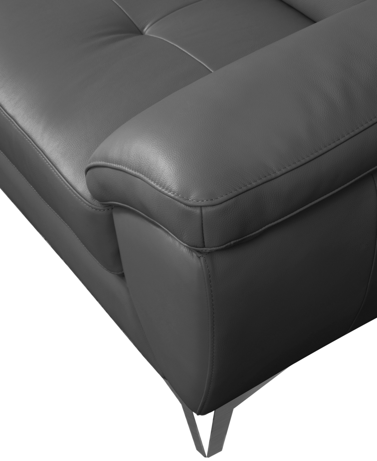 Abbyson Living 86" Top Grain Leather Sofa In Dark Gray