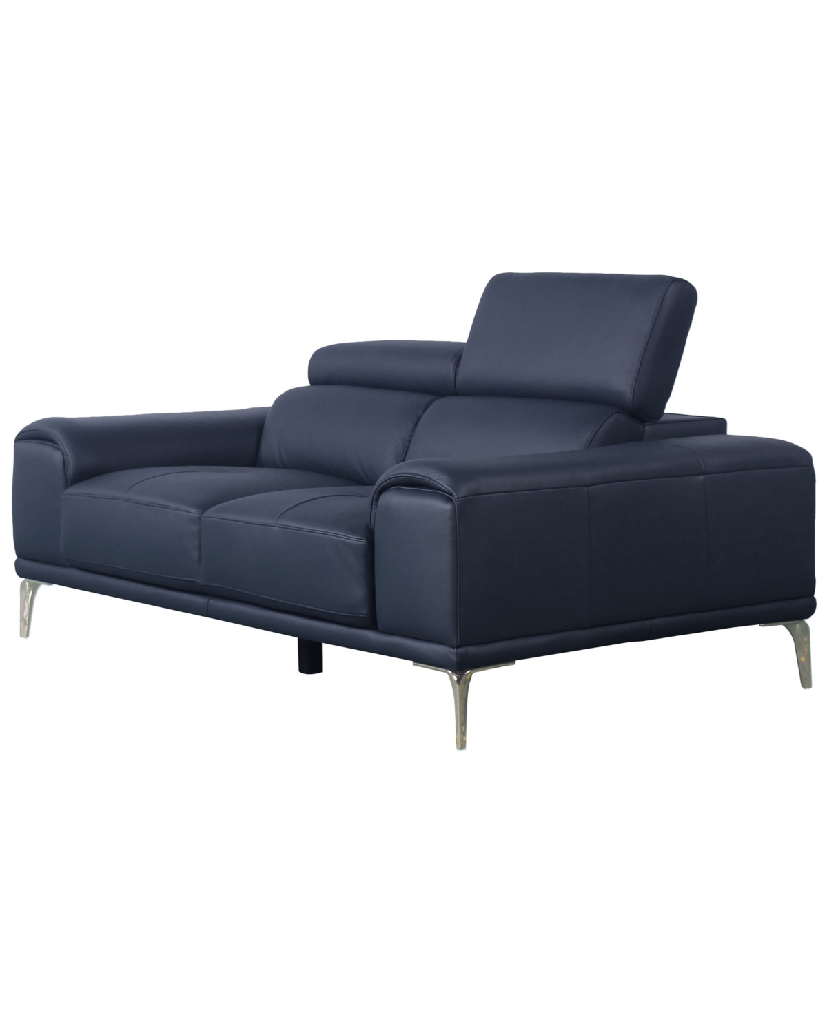 Shop Abbyson Living 69" Top Grain Leather Loveseat In Blue