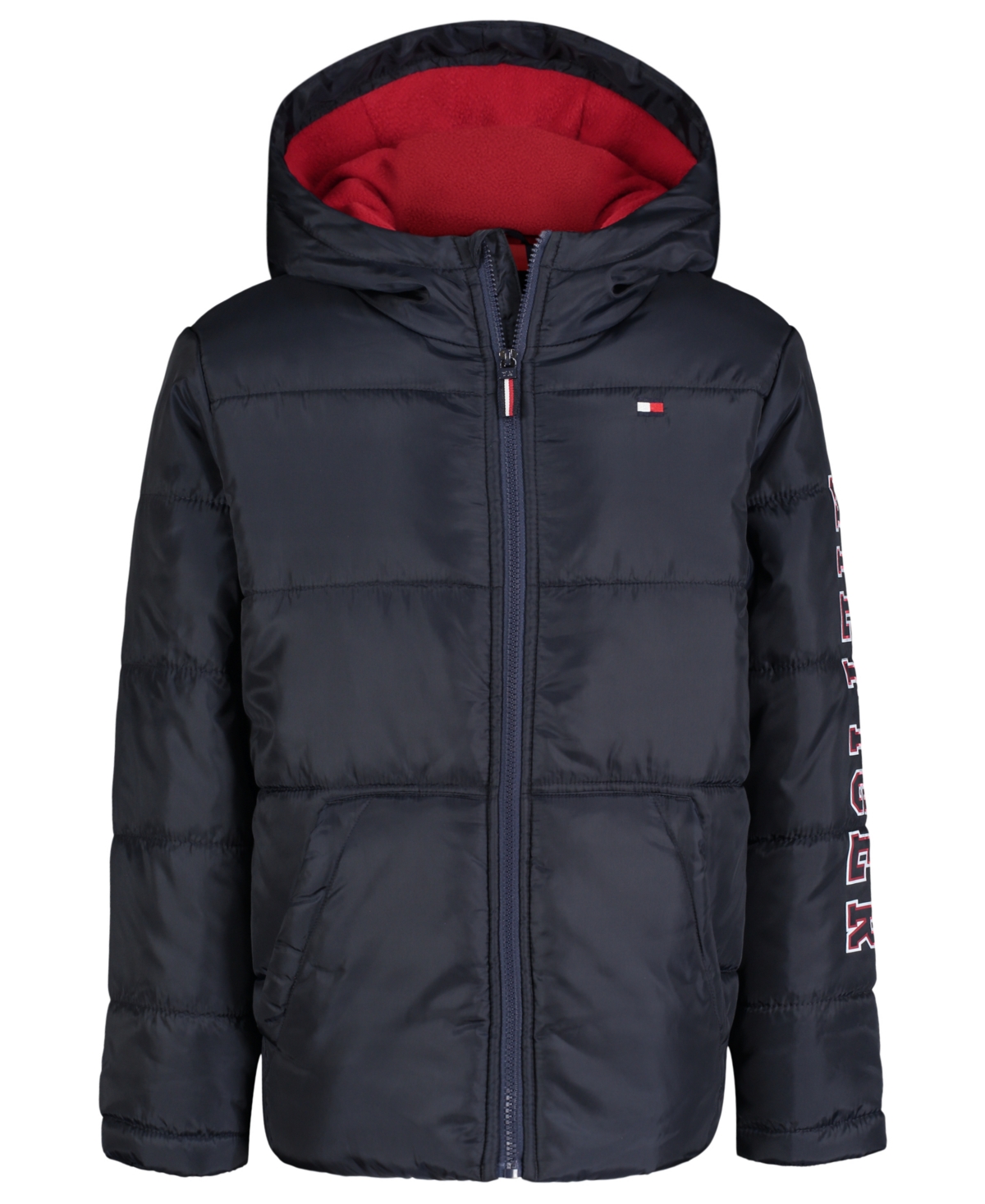 Tommy Hilfiger Toddler Boys Hilfiger Sleeve Graphic Puffer Jacket In Navy Blazer