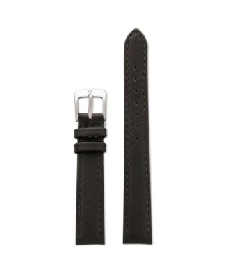 Ladies Stitched Calfskin Leather Band in 13mm Black- Long