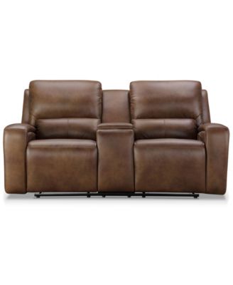 78" Leather Power Reclining Loveseat