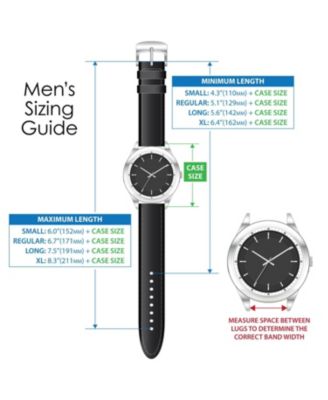 Men's Heavy Texture Buffalo Grain Watchband 28mm Black