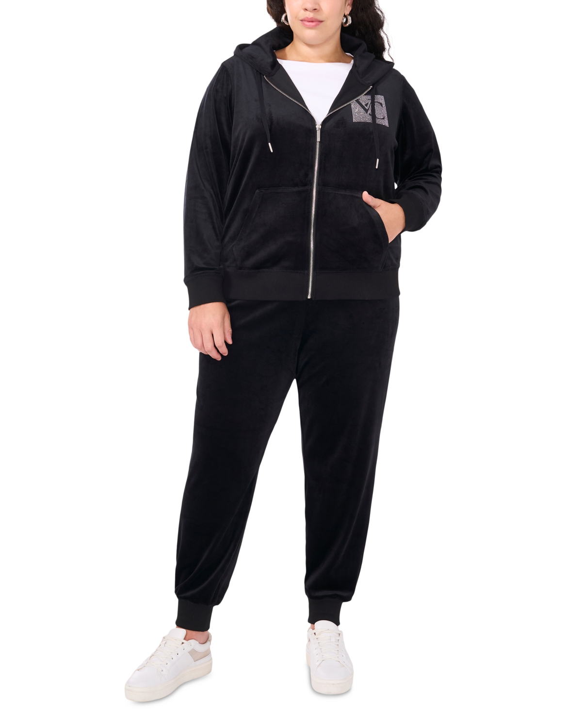 Vince Camuto Plus Size Velour Drawstring-Waist Jogger Pants, Created for Macy's