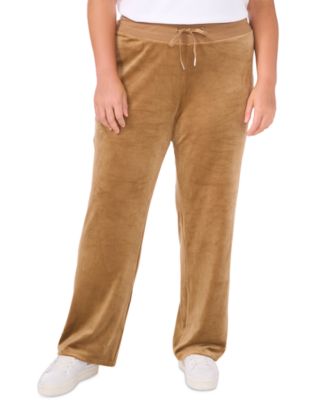 Vince Camuto - Plus Size Velour Drawstring-Waist Straight-Leg Pants