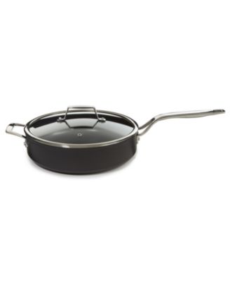 Essentials Non-stick Hard Anodized 11" Deep Skillet 4.3qt. With Glass Lid, Black