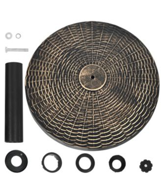 22Lbs Patio Resin Umbrella Base with Wicker Style for Outdoor Use