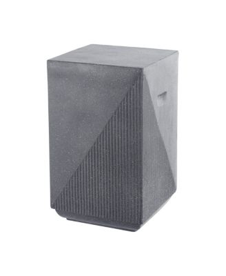 Adrian 20.75" Contemporary Minimalist Square Indoor/Outdoor Accent Table, Pink Terrazzo