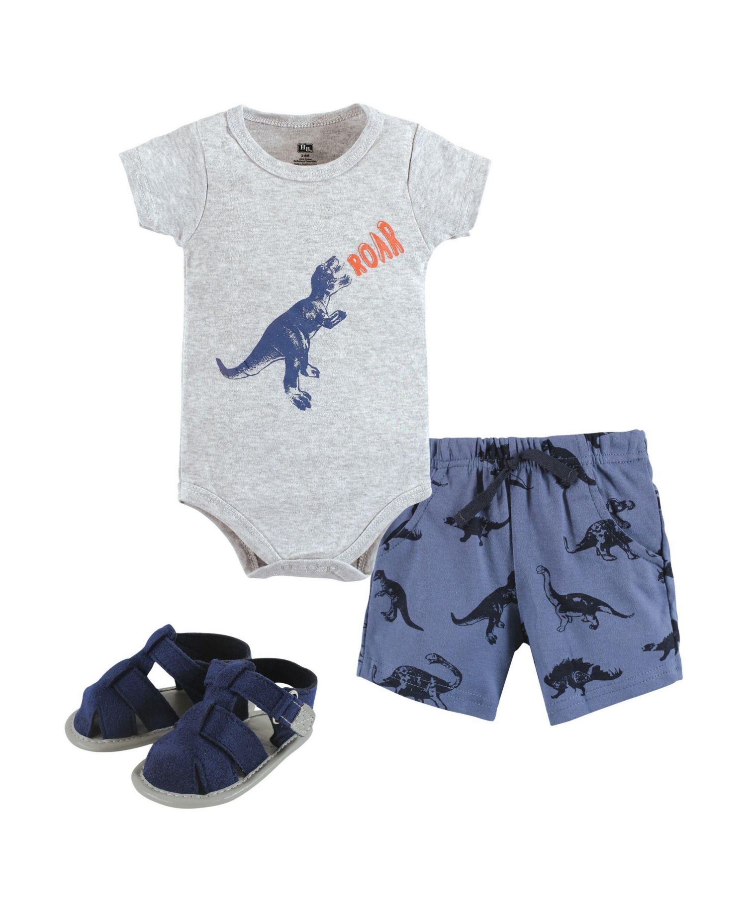 Baby Boys Hudson Cotton Bodysuit, Shorts and Shoe Set