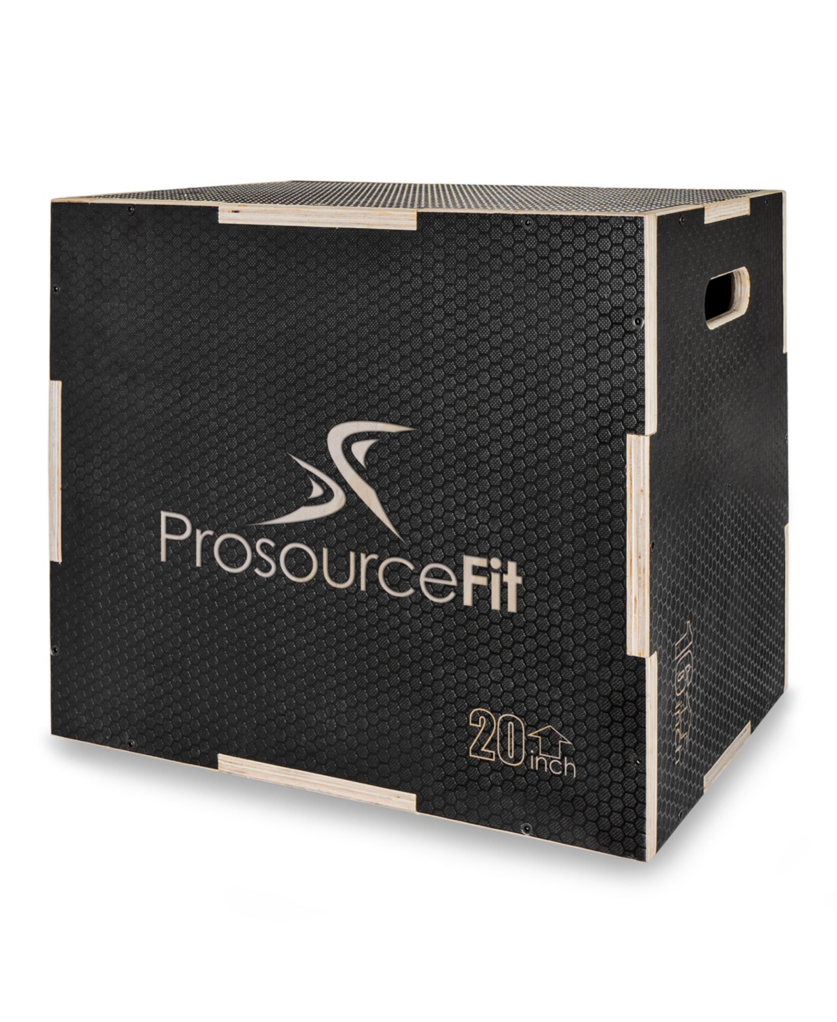 3-in-1 Wood Power Grip Plyometric Box, 24/16/20 - Black