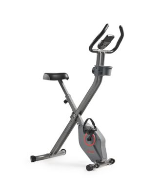 Foldable Pink Magnetic Exercise X-Bike Pro, 300LB Capacity, 14-Level Resistance,  SunnyFit App Enhanced Bluetooth Connectivity