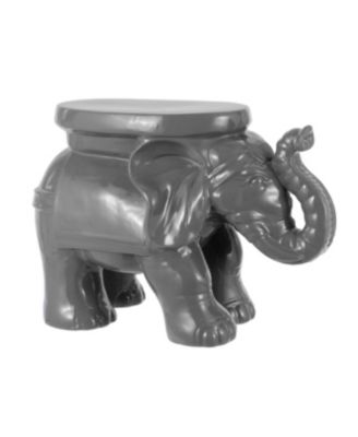 White Elephant 14.25" Ceramic Garden Stool, Red