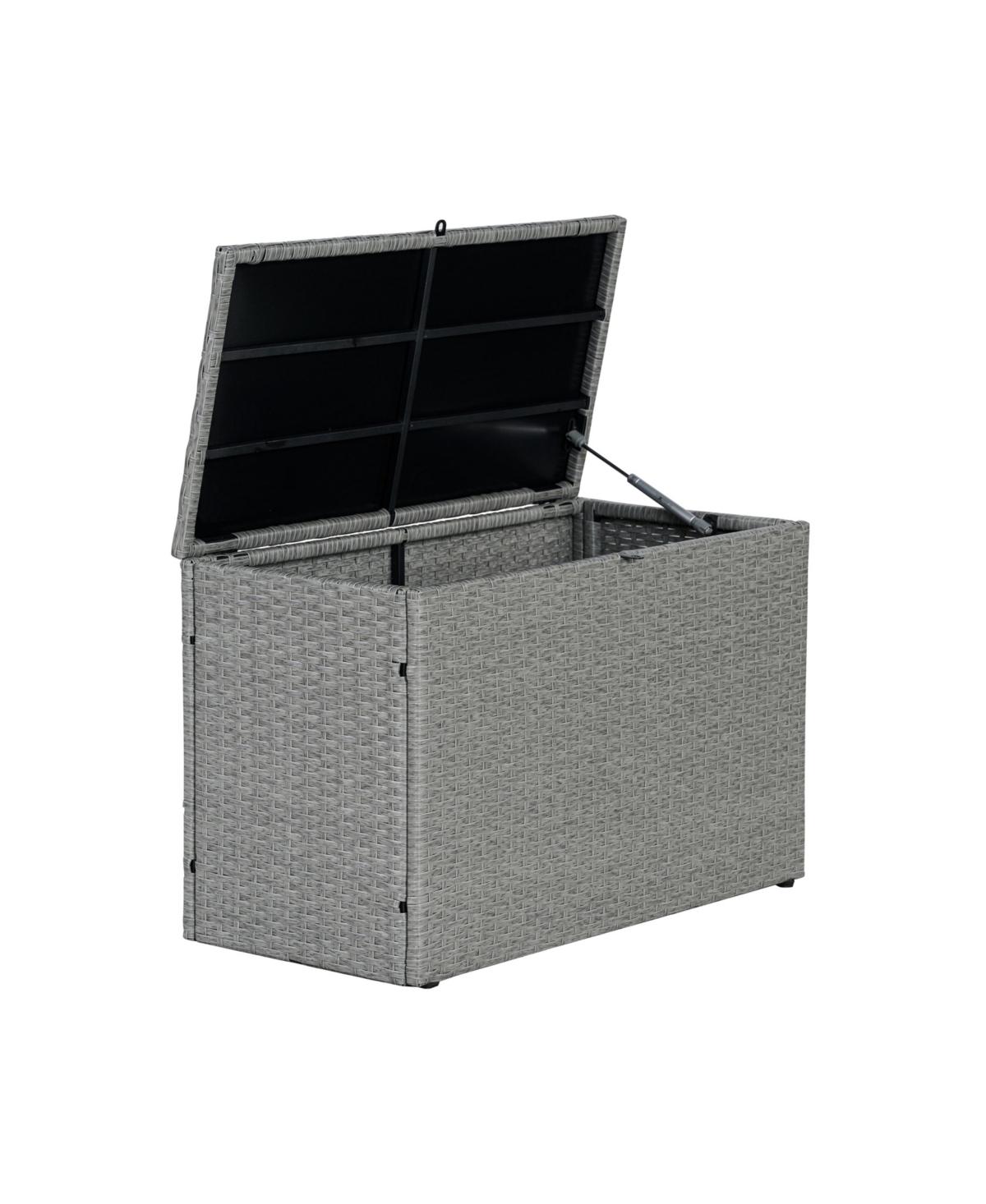 Nino 31.5" Modern Minimalist Outdoor Faux Wicker Deck and Patio Storage Box, Brown - Brown