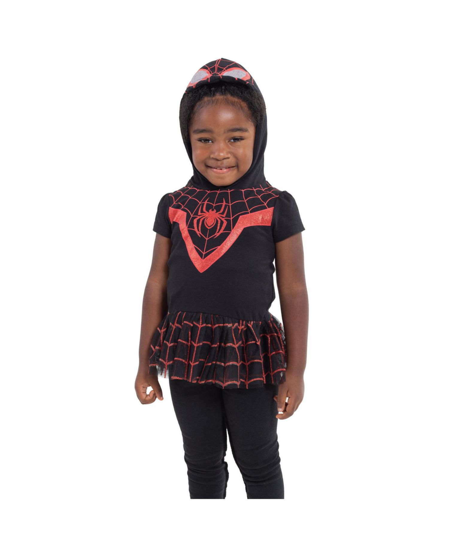 Girls Avengers Spider-Man Spider-Gwen Captain America Cosplay T-Shirt and Leggings to