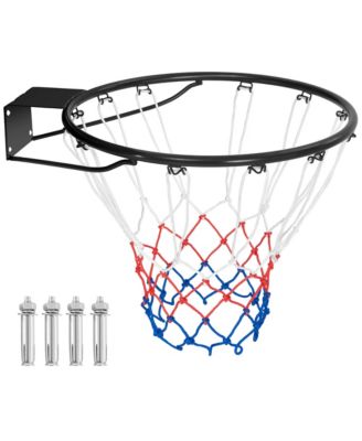 18" Basketball Rim Wall Door Mounted Basketball Hoop with All Weather Net