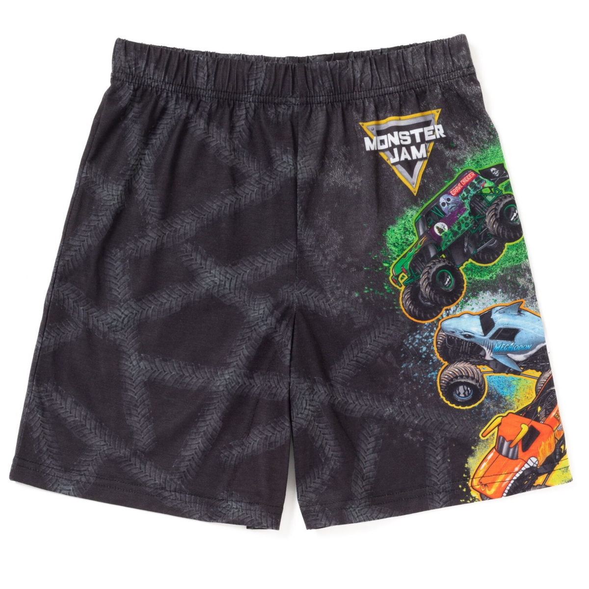 Monster Jam Boys Pullover Pajama Shirt and Shorts Sleep Set to Grave Digger El Toro Loco Megalodon