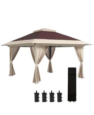 13' x 13' Pop Up Canopy w/ Netting, Weight Bags, Light