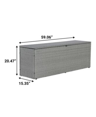 Nino 59.06&amp;#x22; Modern Minimalist Outdoor Faux Wicker Deck and Patio Storage Box