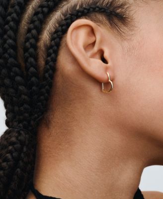 14K Gold-Plated Asymmetrical Heart Hoop Earrings