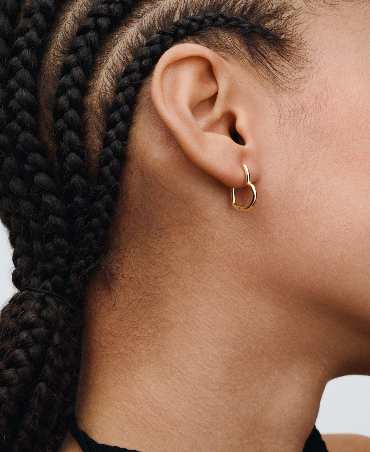 Pandora 14k Gold-plated Asymmetrical Heart Hoop Earrings In Gold