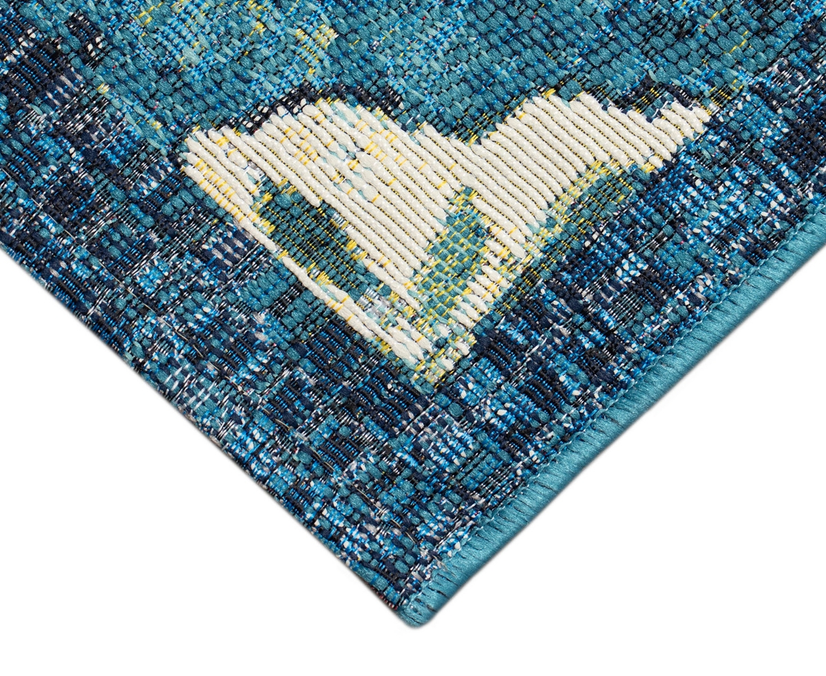 Liora Manne Marina Madrid 1'11"x7'6" Runner Area Rug In Blue