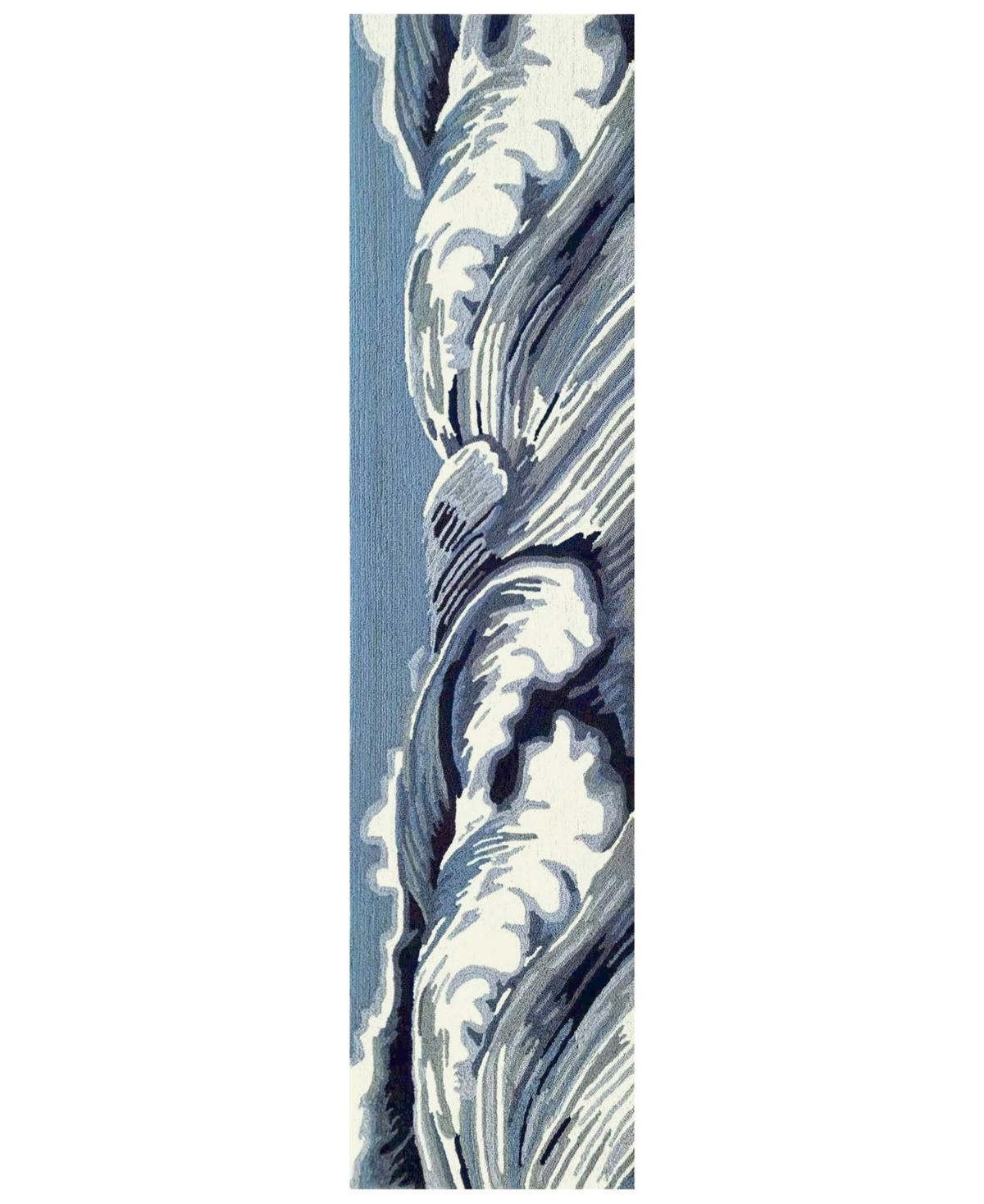 Liora Manne Capri Wave 2'x8' Runner Area Rug In Blue