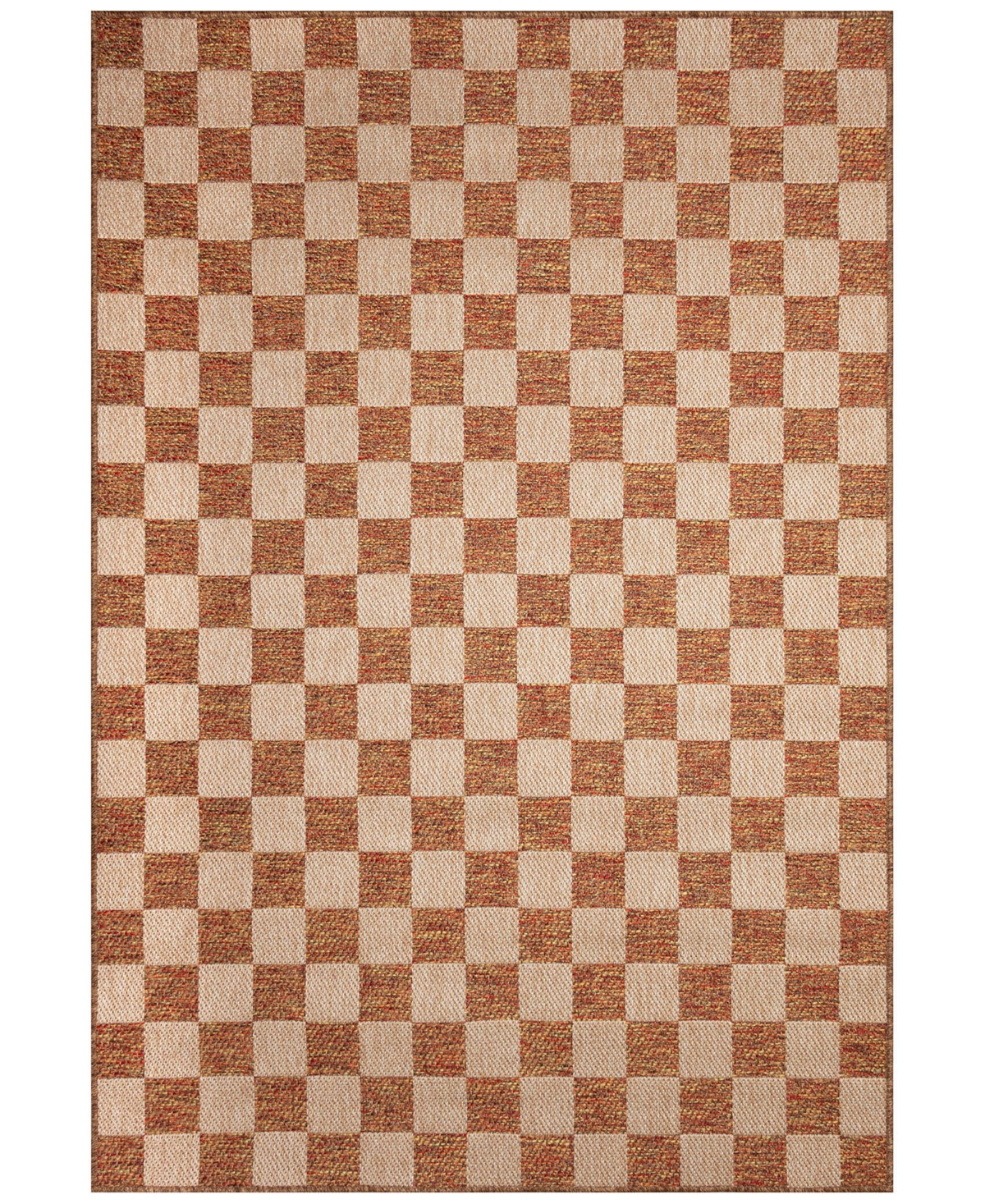 Liora Manne Roma Checkerboard 5'3"x7'3" Area Rug In Rust