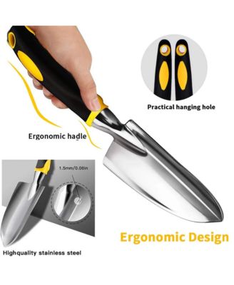 Garden Tools Set with Pruning Shears Hand Trowel Rake Transplanter Gardening Gloves 5 Piece